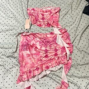 Pink skirt and top NEW never worn